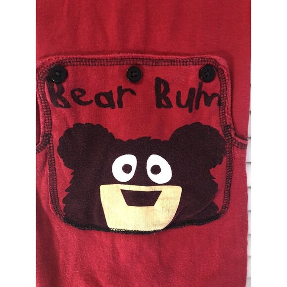 Lazy one Size 2T One Piece red Flap Pajamas Bear Bum - Picture 5 of 5